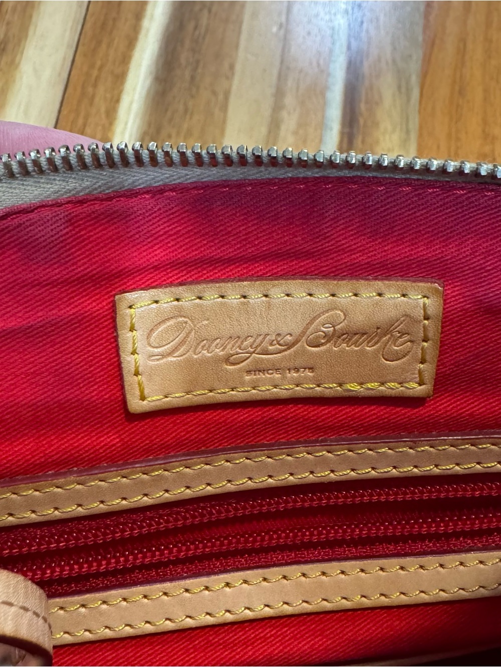 Dooney & Bourke Black Leather Satchel with Tan Accents - Picture 12 of 14